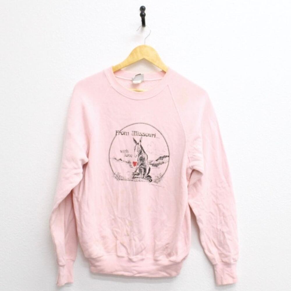 Vintage 90s From Missouri With Love Donkey Sweatshirt Women’s Large Pink
